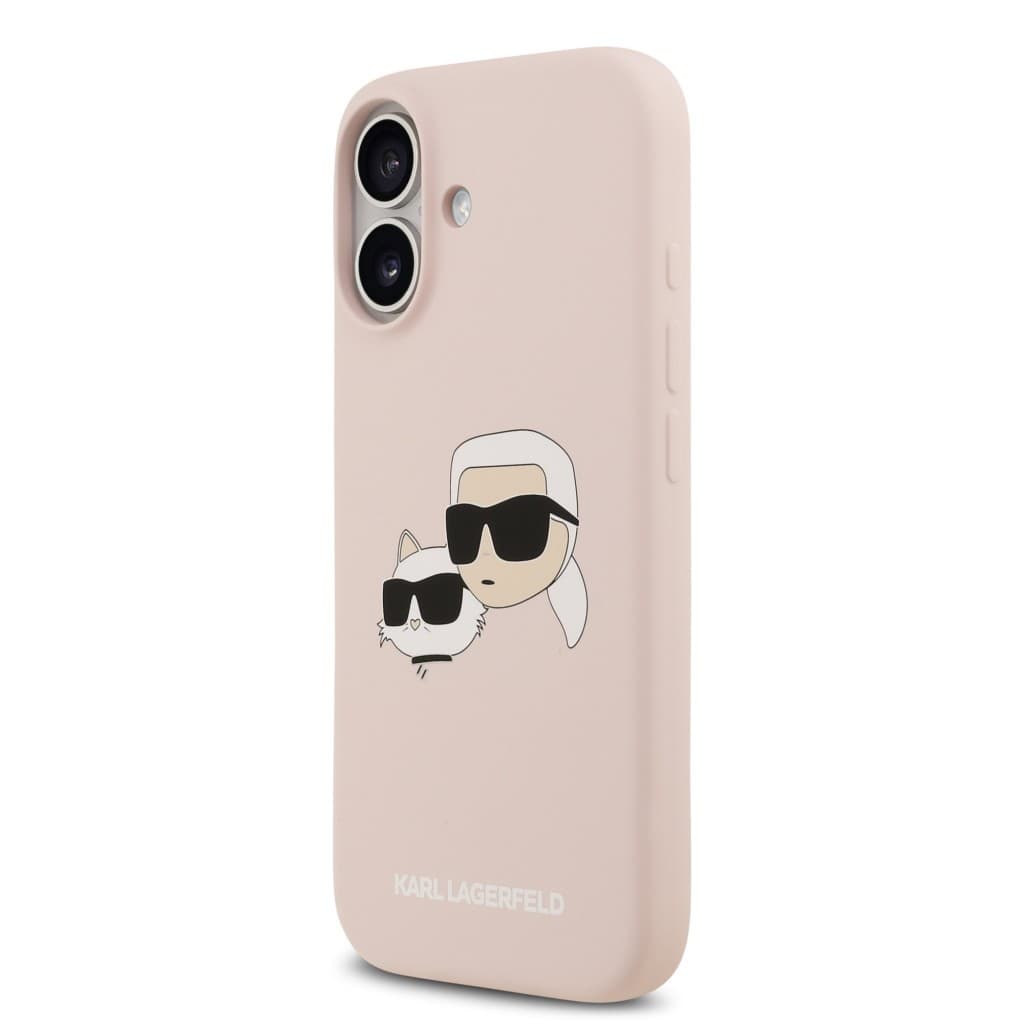 Zadní kryt Karl Lagerfeld Liquid Silicone Double Heads MagSafe pro iPhone 17 Pink - náhled 2