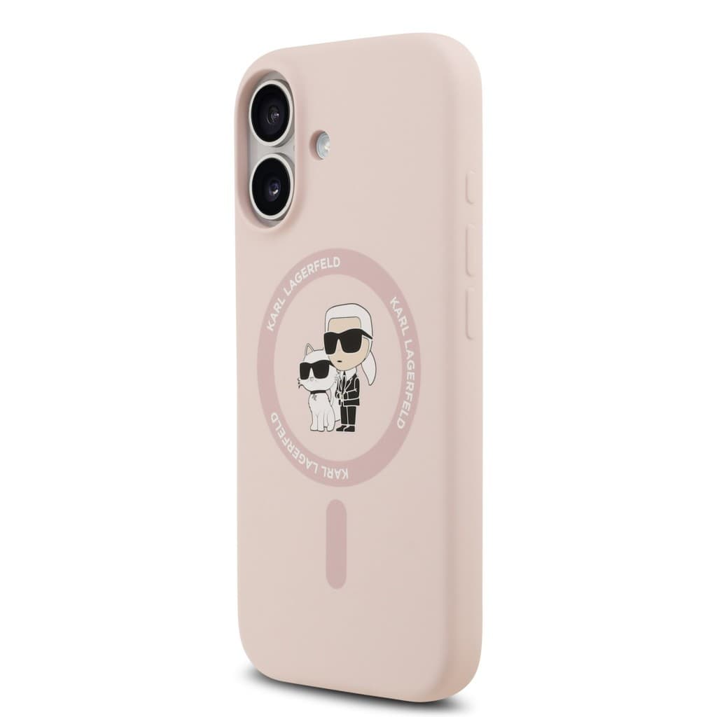 Zadní kryt Karl Lagerfeld Liquid Silicone Karl and Choupette MagSafe pro iPhone 17 Pink - náhled 2