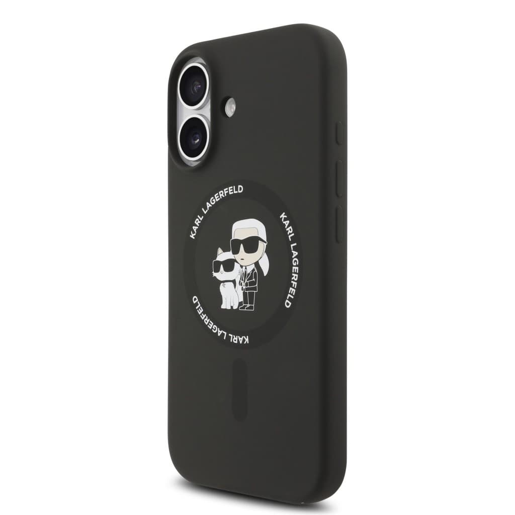 Zadní kryt Karl Lagerfeld Liquid Silicone Karl and Choupette MagSafe pro iPhone 17 Black - náhled 2