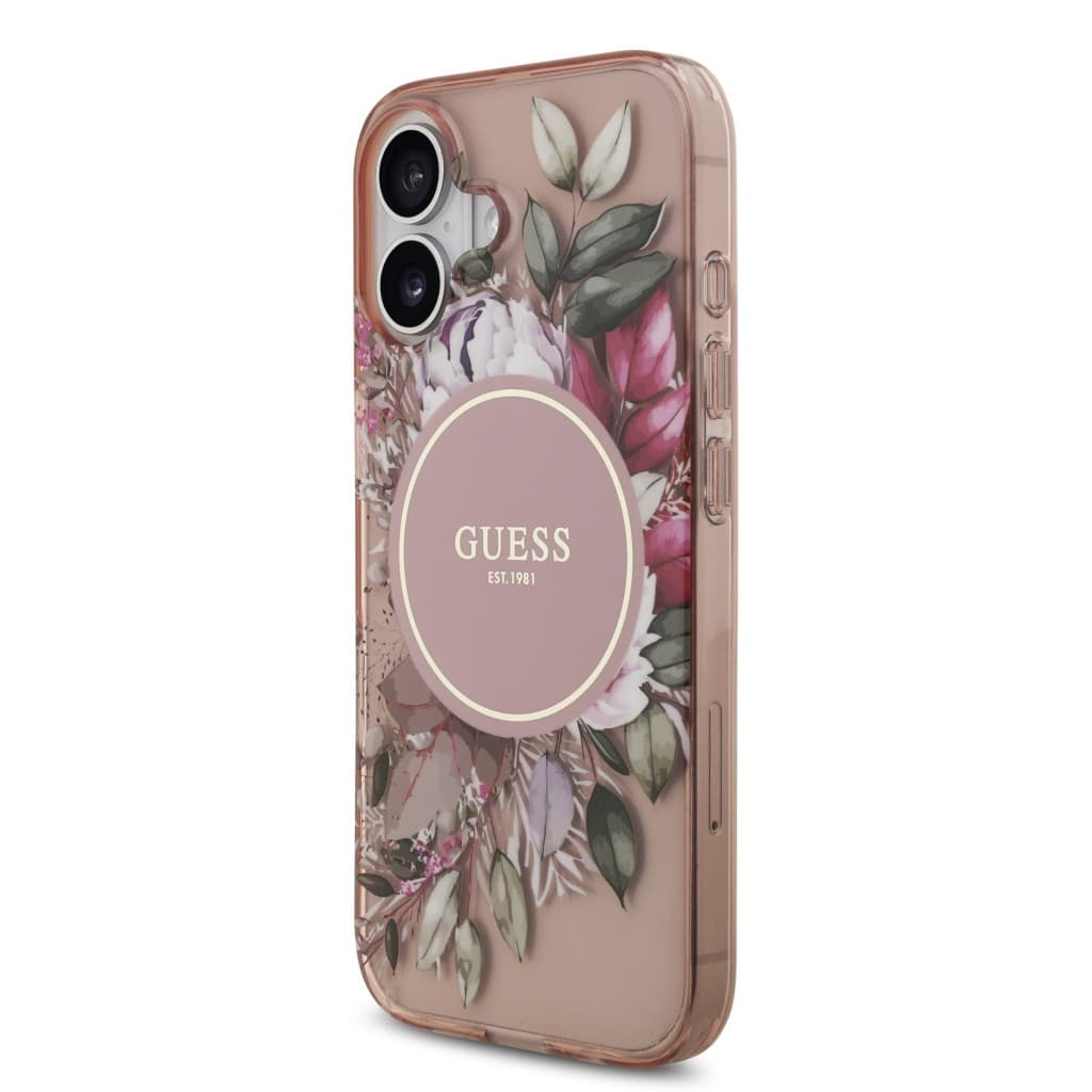 Zadní kryt Guess IML Flowers Strap MagSafe pro iPhone 17 Pink - náhled 2