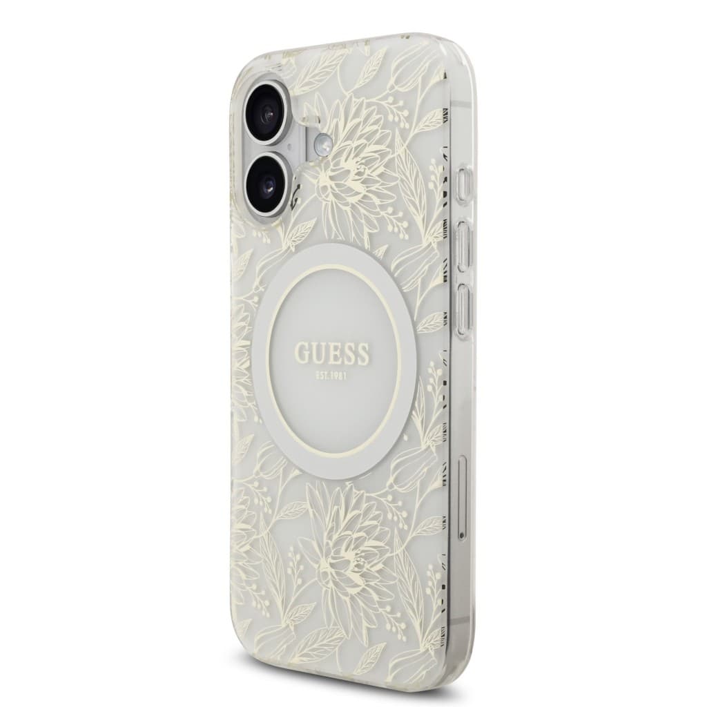 Zadní kryt Guess IML Flowers Allover Strap MagSafe pro iPhone 17 White - náhled 2