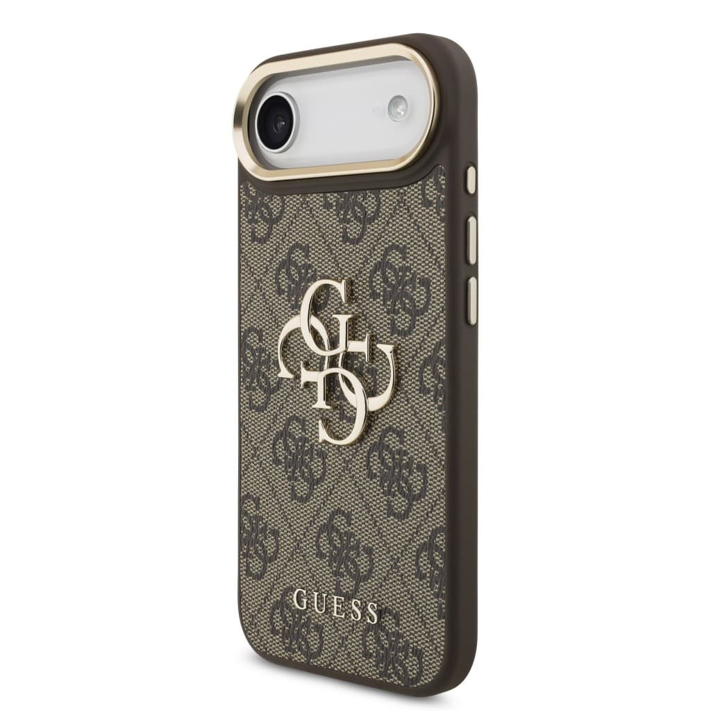 Zadní kryt Guess PU Leather 4G Metal Logo Gold Frame MagSafe pro iPhone 17 Air Brown - náhled 2