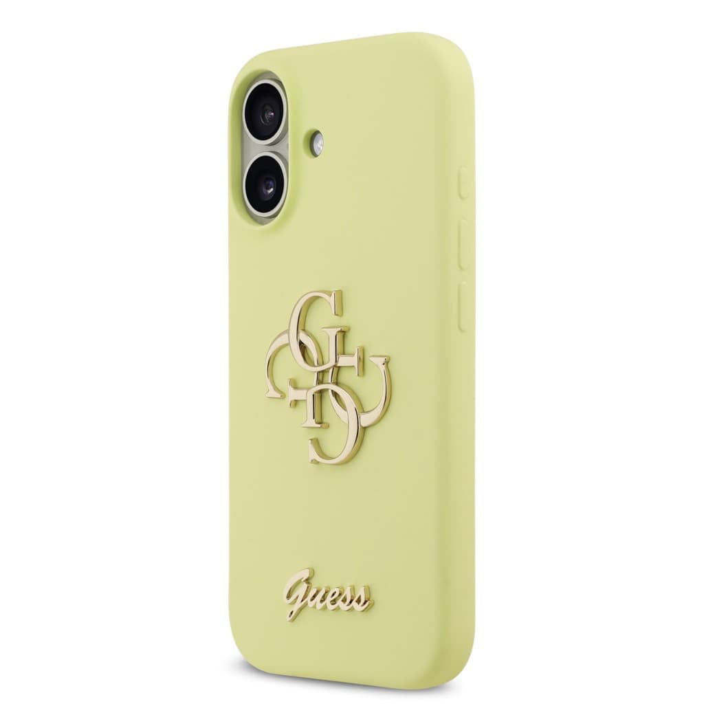 Zadní kryt Guess Liquid Silicone 4G Metal Logo pro iPhone 17 Yellow - náhled 2