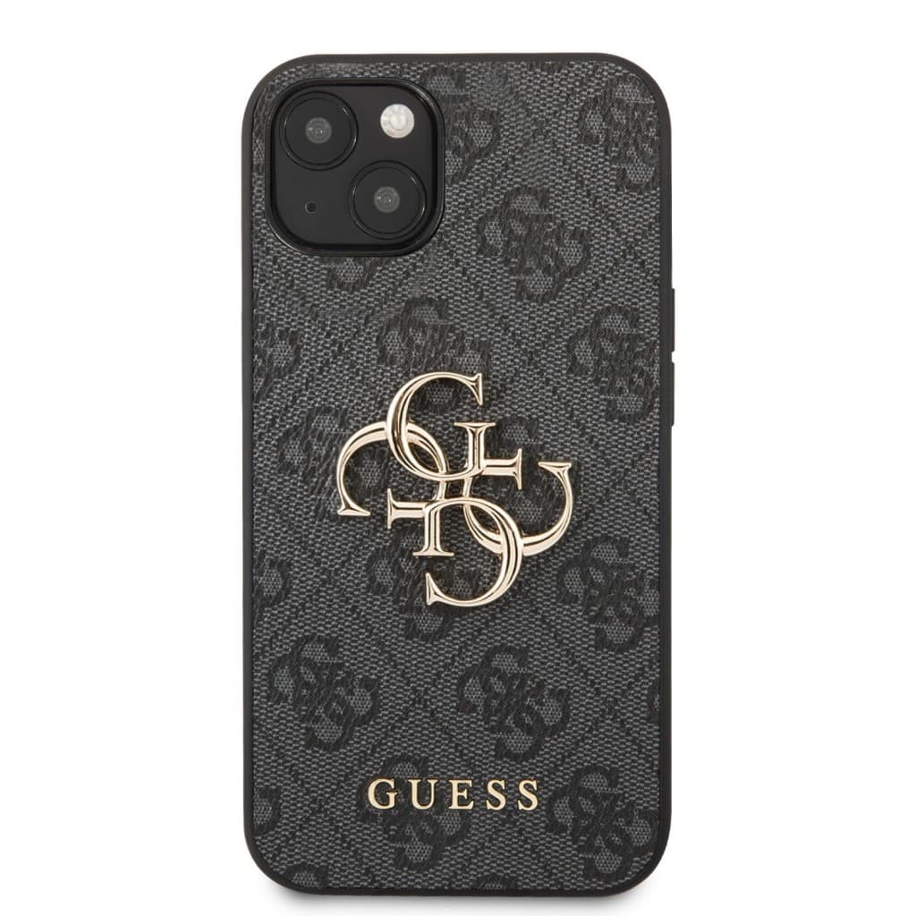 Guess PU 4G Metal Logo Zadní Kryt pro iPhone 13 Grey - náhled 2