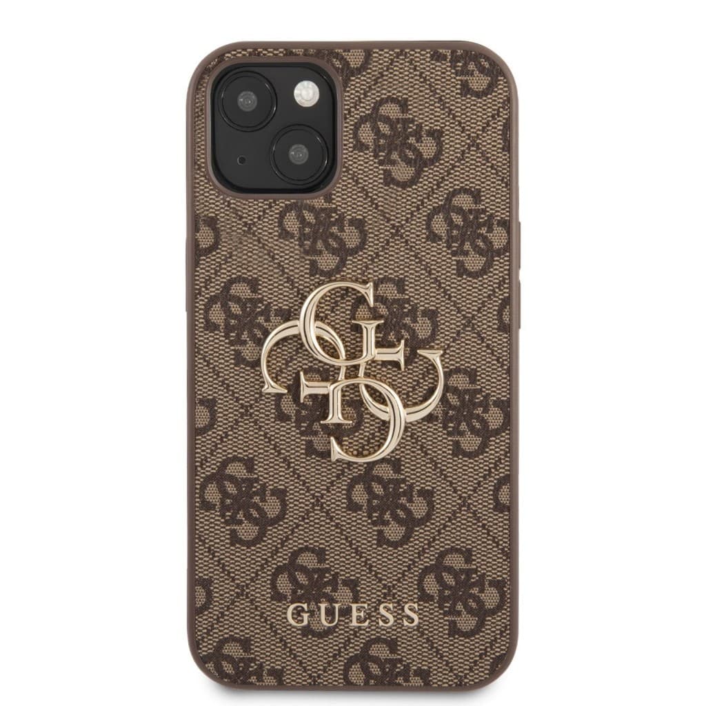 Guess PU 4G Metal Logo Zadní Kryt pro iPhone 13 Brown - náhled 2
