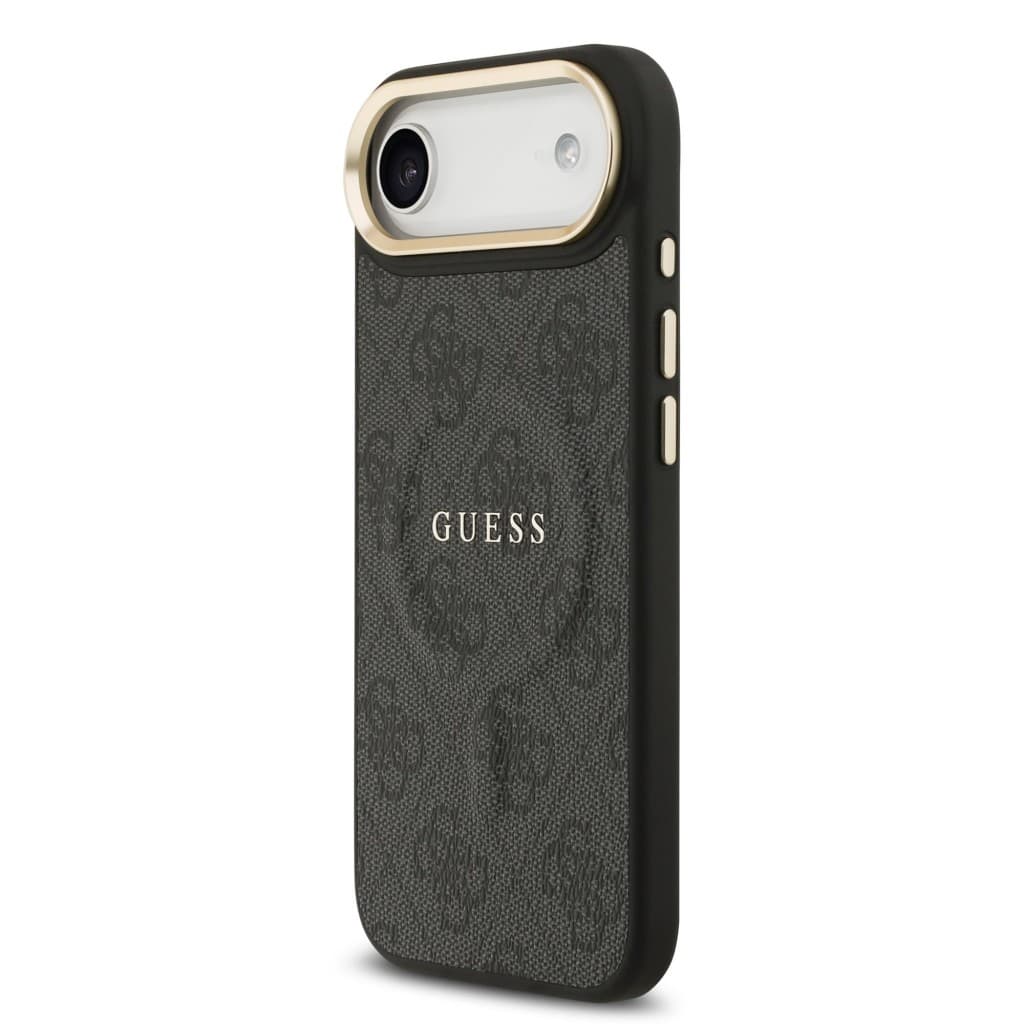Zadní kryt Guess PU Leather 4G Gold Frame MagSafe pro iPhone 17 Air Black - náhled 2