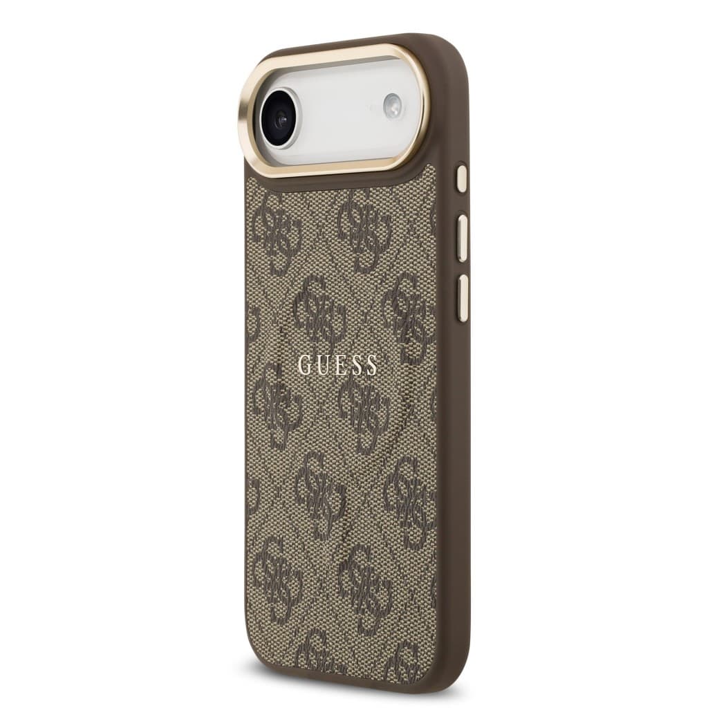 Zadní kryt Guess PU Leather 4G Gold Frame MagSafe pro iPhone 17 Air Brown - náhled 2