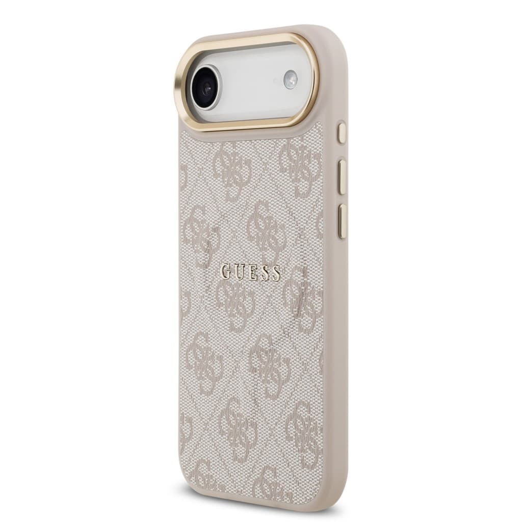 Zadní kryt Guess PU Leather 4G Gold Frame MagSafe pro iPhone 17 Air Pink - náhled 2