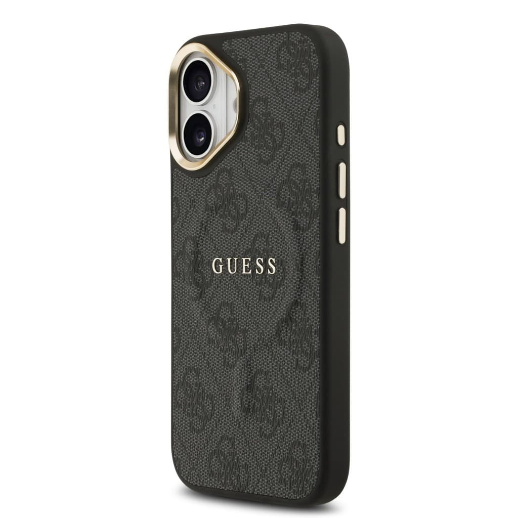 Zadní kryt Guess PU Leather 4G Gold Frame MagSafe pro iPhone 17 Black - náhled 2