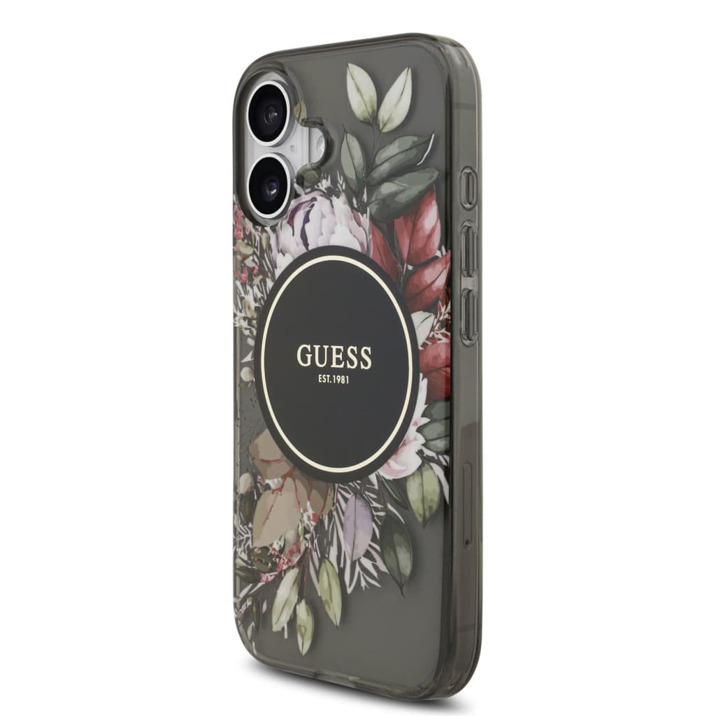 Zadní kryt Guess IML Flowers Strap MagSafe pro iPhone 17 Black - náhled 2