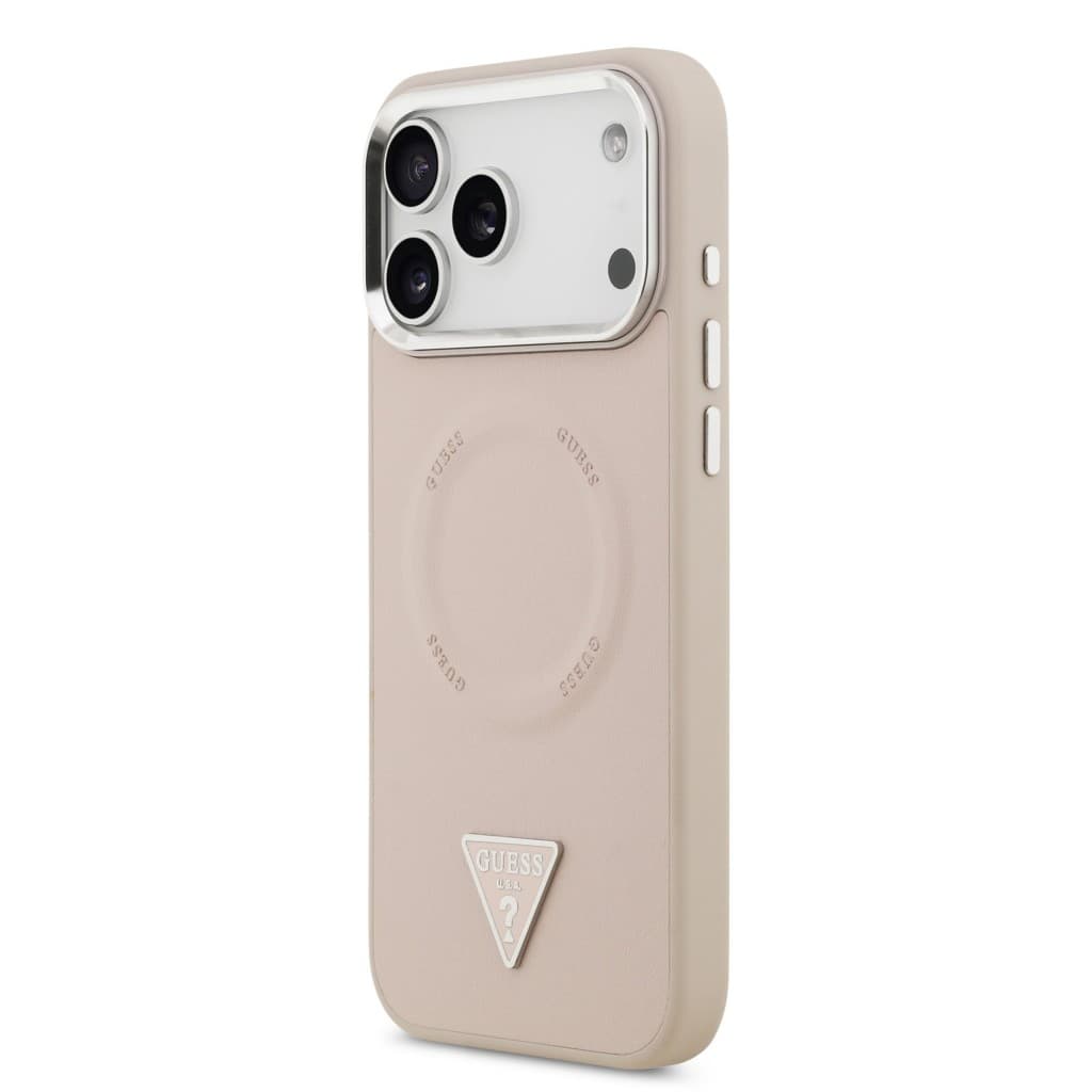 Zadní kryt Guess PU Leather Triangle Logo MagSafe pro iPhone 17 Pro Pink - náhled 2