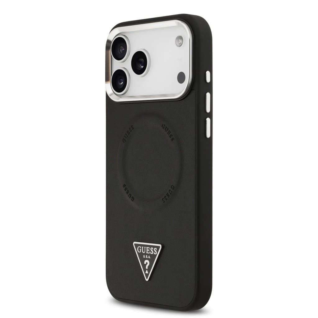 Zadní kryt Guess PU Leather Triangle Logo MagSafe pro iPhone 17 Pro Black - náhled 2