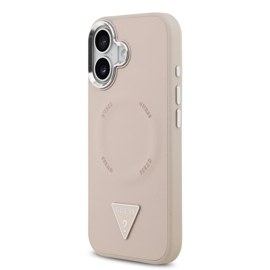 Zadní kryt Guess PU Leather Triangle Logo MagSafe pro iPhone 17 Pink - náhled 2