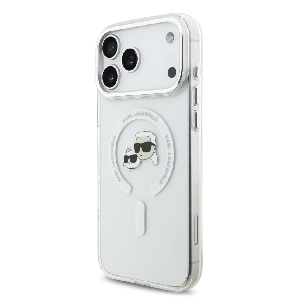 Zadní kryt Karl Lagerfeld IML K&amp;CH Heads Metal Frame MagSafe pro iPhone 17 Pro Max Transparent - náhled 2