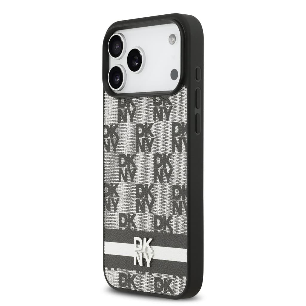 Zadní kryt DKNY PU Leather Checkered Pattern and Stripe pro iPhone 17 Pro Max Black - náhled 2