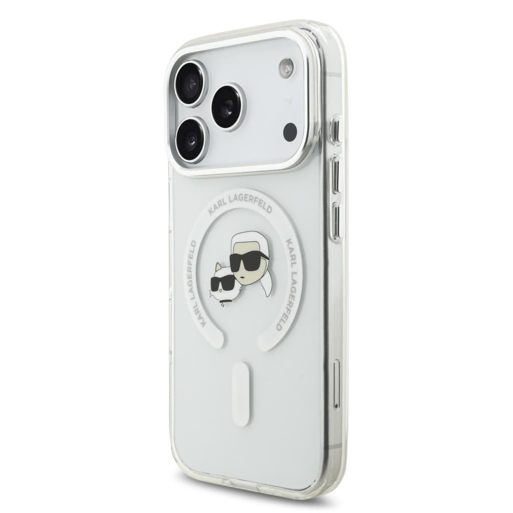 Zadní kryt Karl Lagerfeld IML K&amp;CH Heads Metal Frame MagSafe pro iPhone 17 Pro Transparent - náhled 2