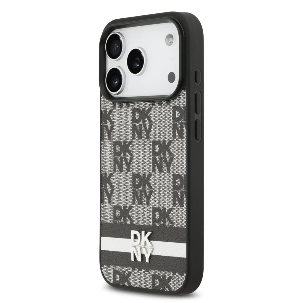 Zadní kryt DKNY PU Leather Checkered Pattern and Stripe pro iPhone 17 Pro Black - náhled 2