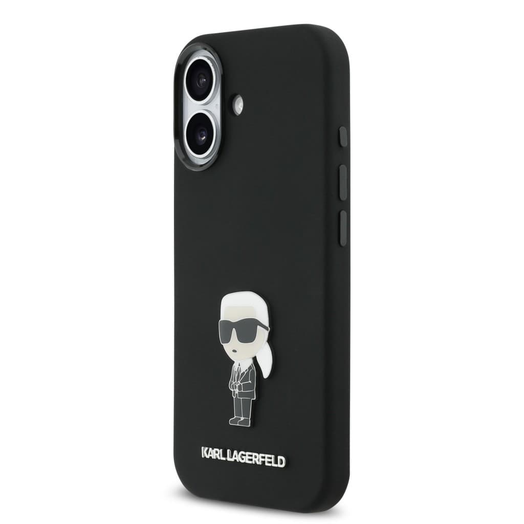 Zadní kryt Karl Lagerfeld Liquid Silicone Metal Ikonik pro iPhone 17 Black - náhled 2
