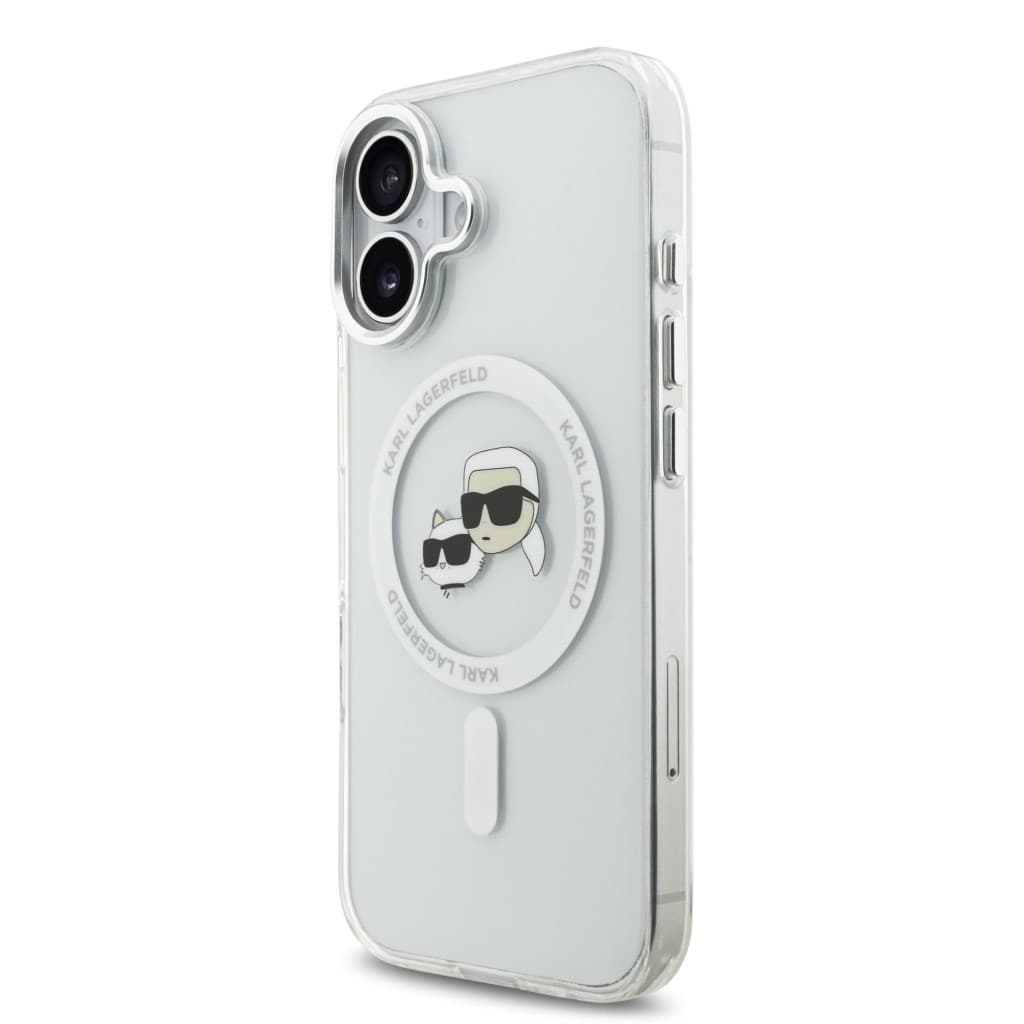 Zadní kryt Karl Lagerfeld IML K&amp;CH Heads Metal Frame MagSafe pro iPhone 17 Transparent - náhled 2