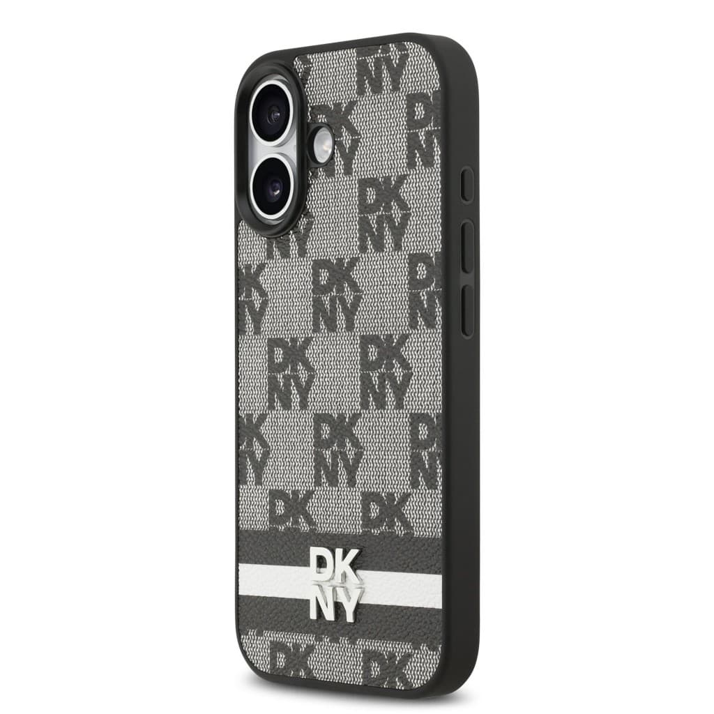 Zadní kryt DKNY PU Leather Checkered Pattern and Stripe pro iPhone 17 Black - náhled 2