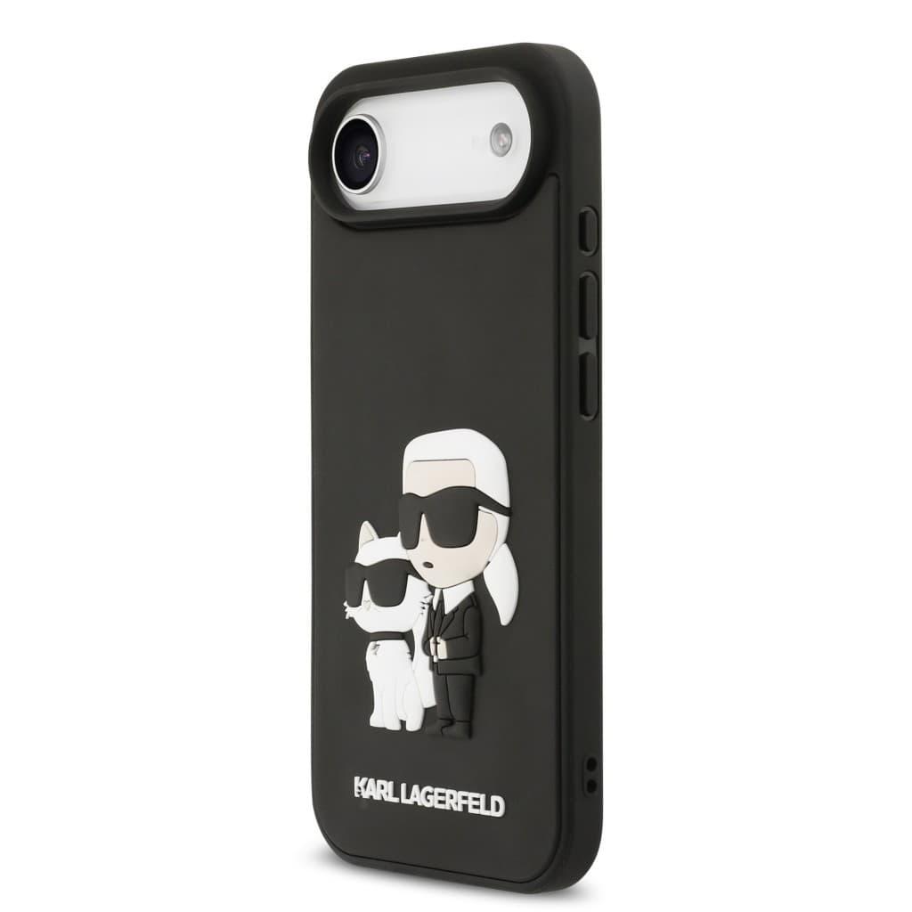 Zadní kryt Karl Lagerfeld 3D Rubber Karl and Choupette pro iPhone 17 Air Black - náhled 2