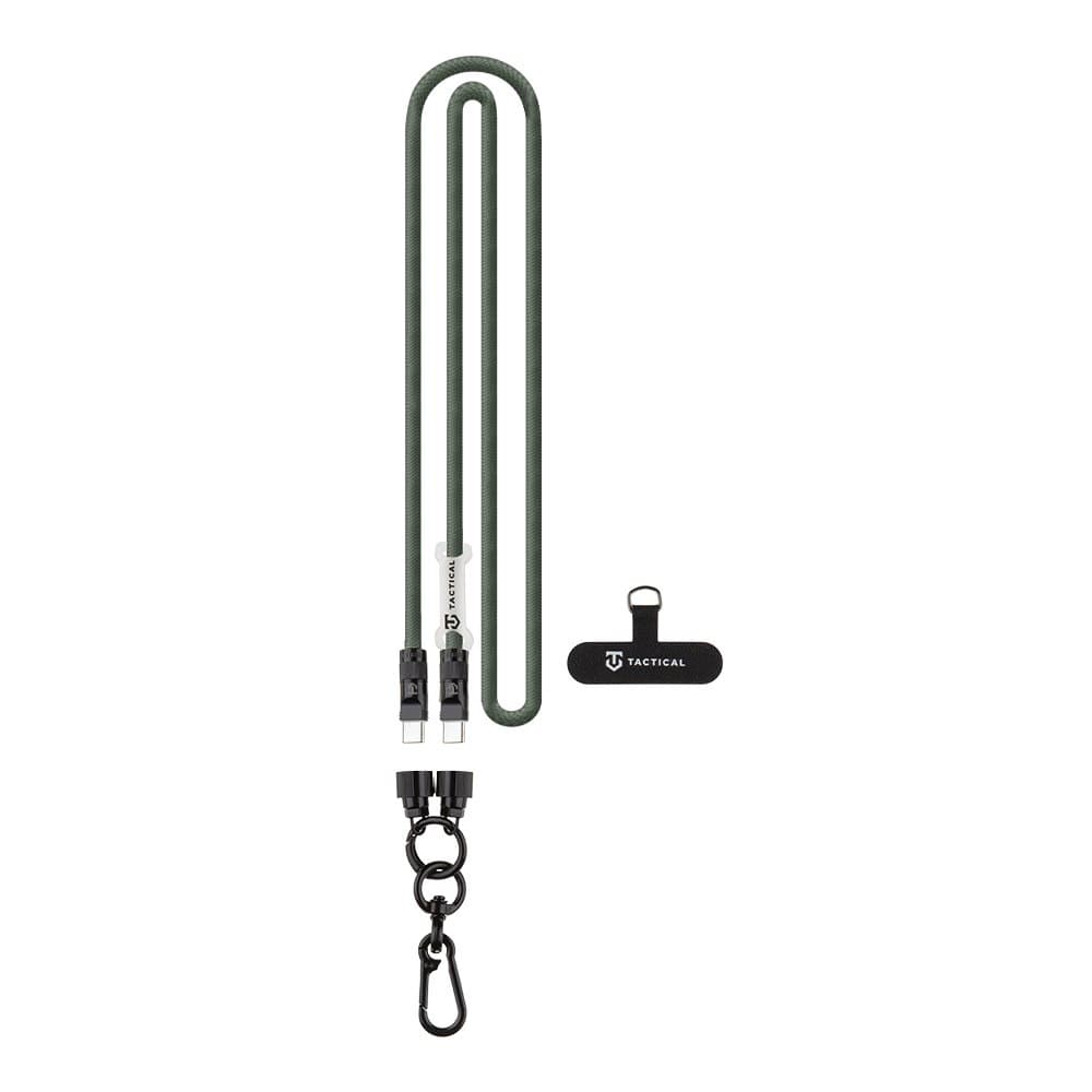 Šňůrka na mobil Tactical Wire Snake s kabelem USB-C 1,2m Green - náhled 2