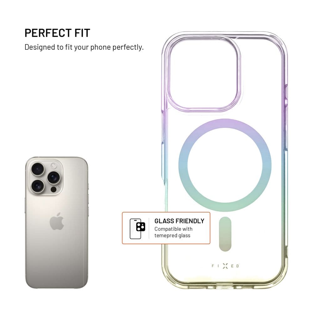 Zadní kryt FIXED MagRainbow s podporou MagSafe pro Apple iPhone 17 Pro, duhový - náhled 2
