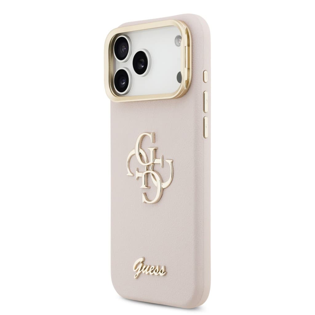 Zadní kryt Guess PU Grained 4G Logo Stand Camera Frame pro iPhone 17 Pro Max Pink - náhled 2