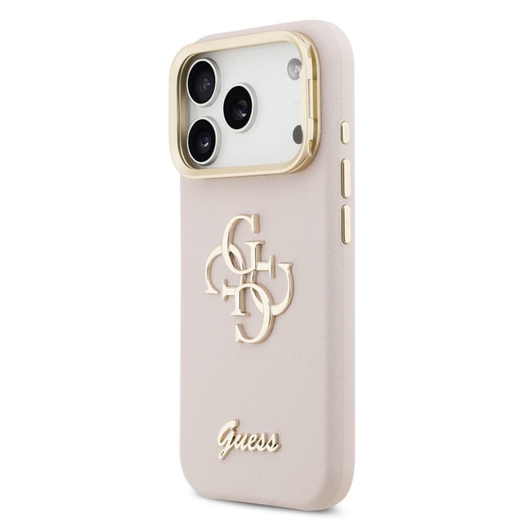 Zadní kryt Guess PU Grained 4G Logo Stand Camera Frame pro iPhone 17 Pro Pink - náhled 2