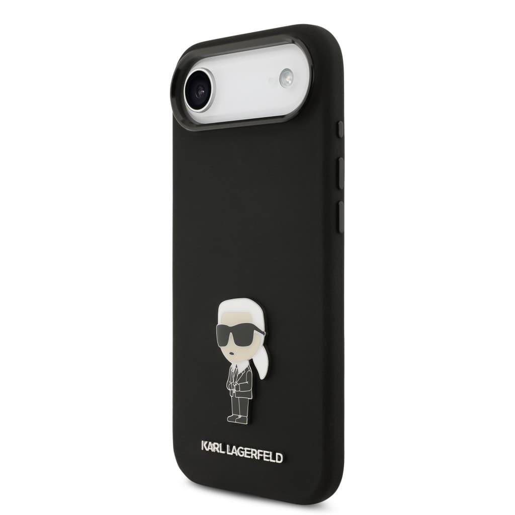 Zadní kryt Karl Lagerfeld Liquid Silicone Metal Ikonik pro iPhone Air Black - náhled 2