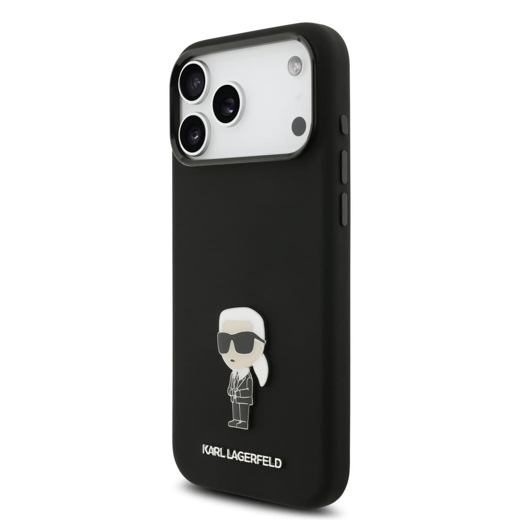 Zadní kryt Karl Lagerfeld Liquid Silicone Metal Ikonik pro iPhone 17 Pro Max Black - náhled 2