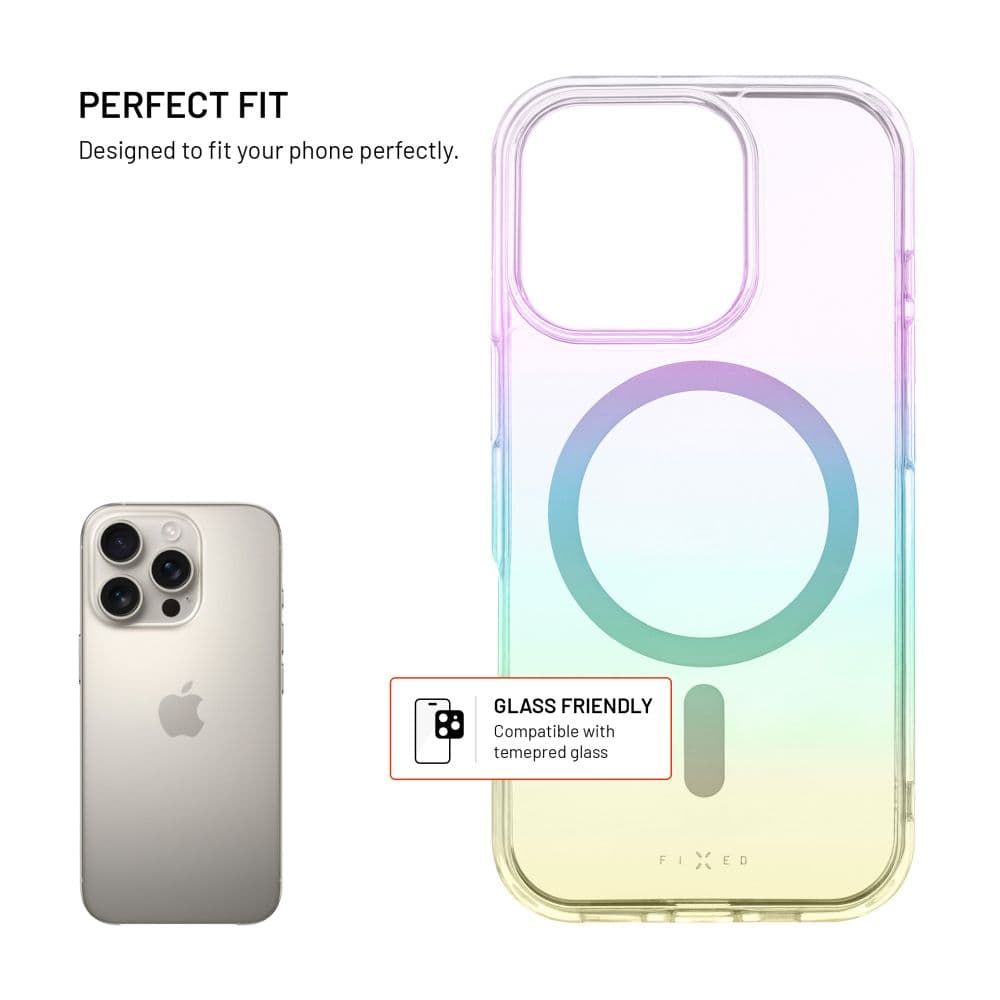 Zadní kryt FIXED MagRainbow s podporou MagSafe pro Apple iPhone 16 Pro, duhový - náhled 2