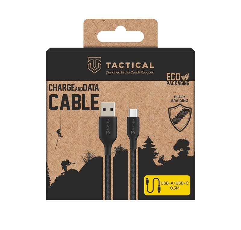 Datový kabel Tactical Stitch Thread USB-A - USB-C 0.3m Black - náhled 2