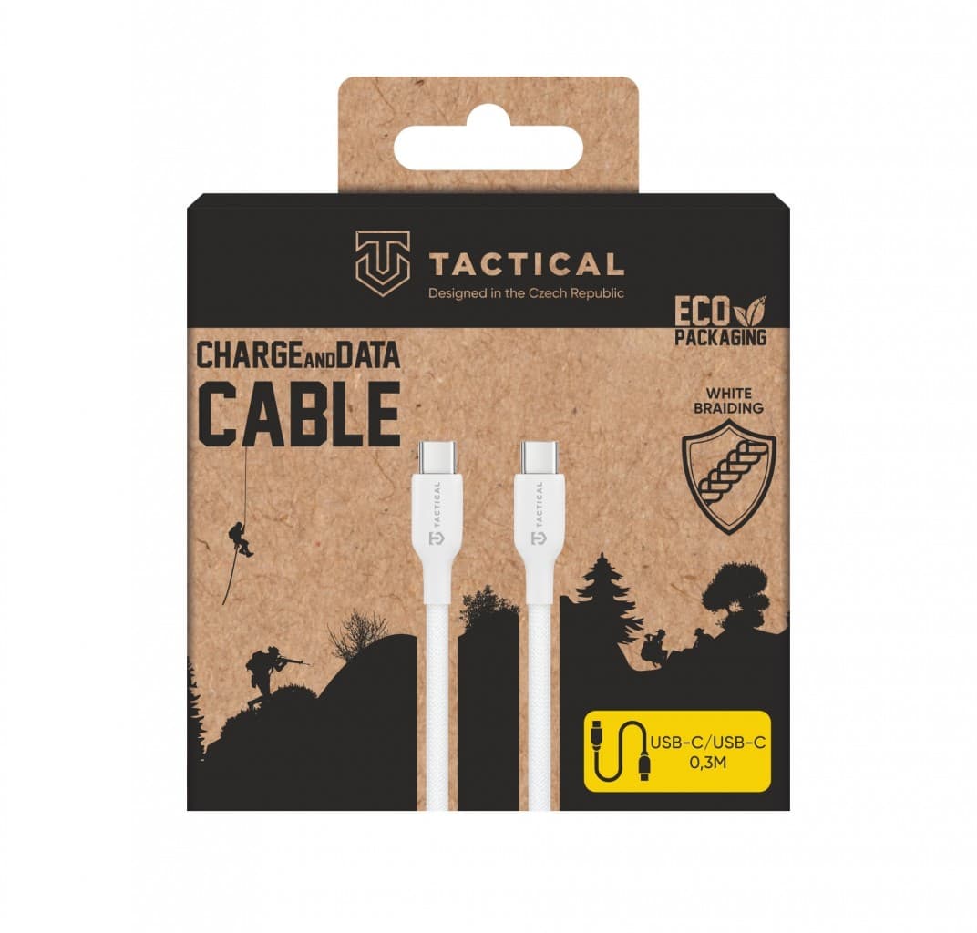 Datový kabel Tactical Stitch Thread USB-C - USB-C 0.3m White - náhled 2