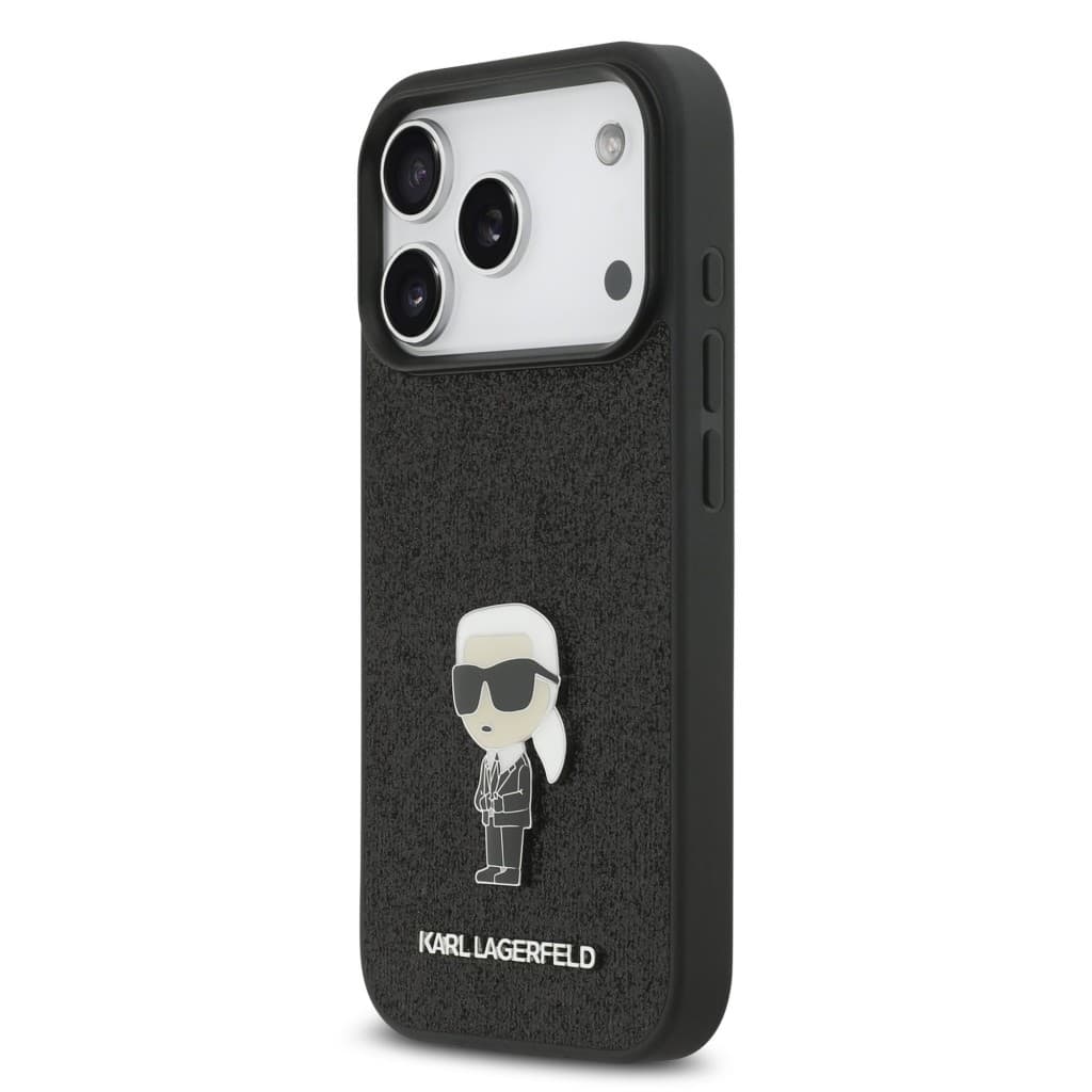Zadní kryt Karl Lagerfeld Fixed Glitter Metal Ikonik pro iPhone 17 Pro Black - náhled 2