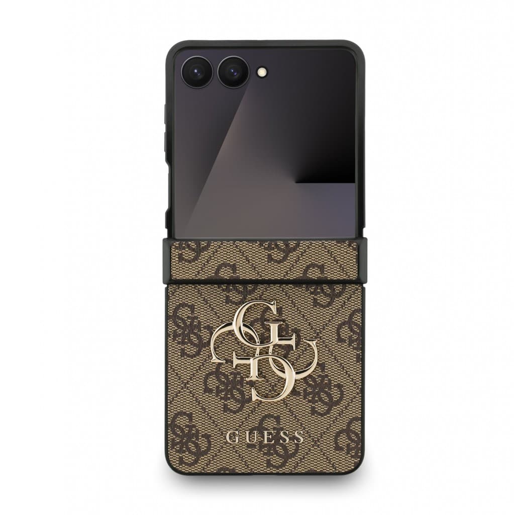 Zadní kryt Guess PU 4G Metal Logo pro Samsung Galaxy Z Flip 7 Brown - náhled 2