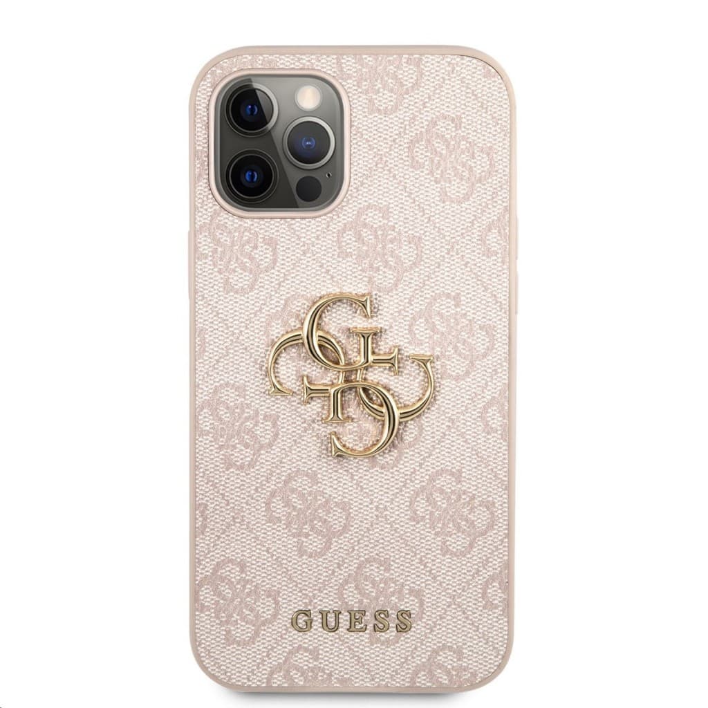 Guess PU 4G Metal Logo Zadní Kryt pro iPhone 12 Pro Max Pink - náhled 2