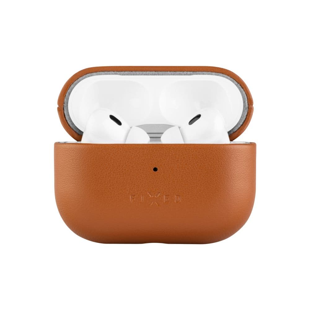 Kožené pouzdro FIXED PodsLeather s podporou MagSafe pro Apple AirPods Pro 2/Pro 2 (USB-C), hnědé - náhled 2