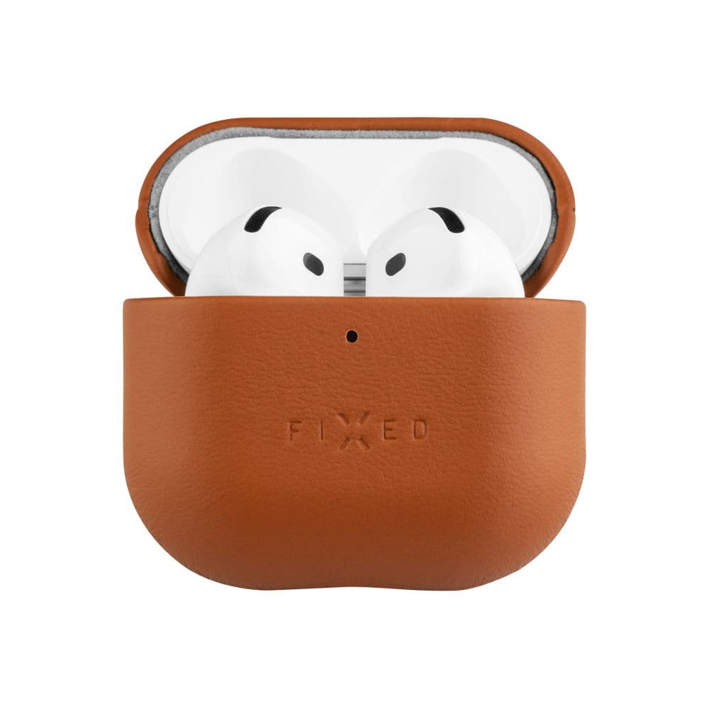 Kožené pouzdro FIXED PodsLeather pro Apple AirPods 4, hnědé - náhled 2