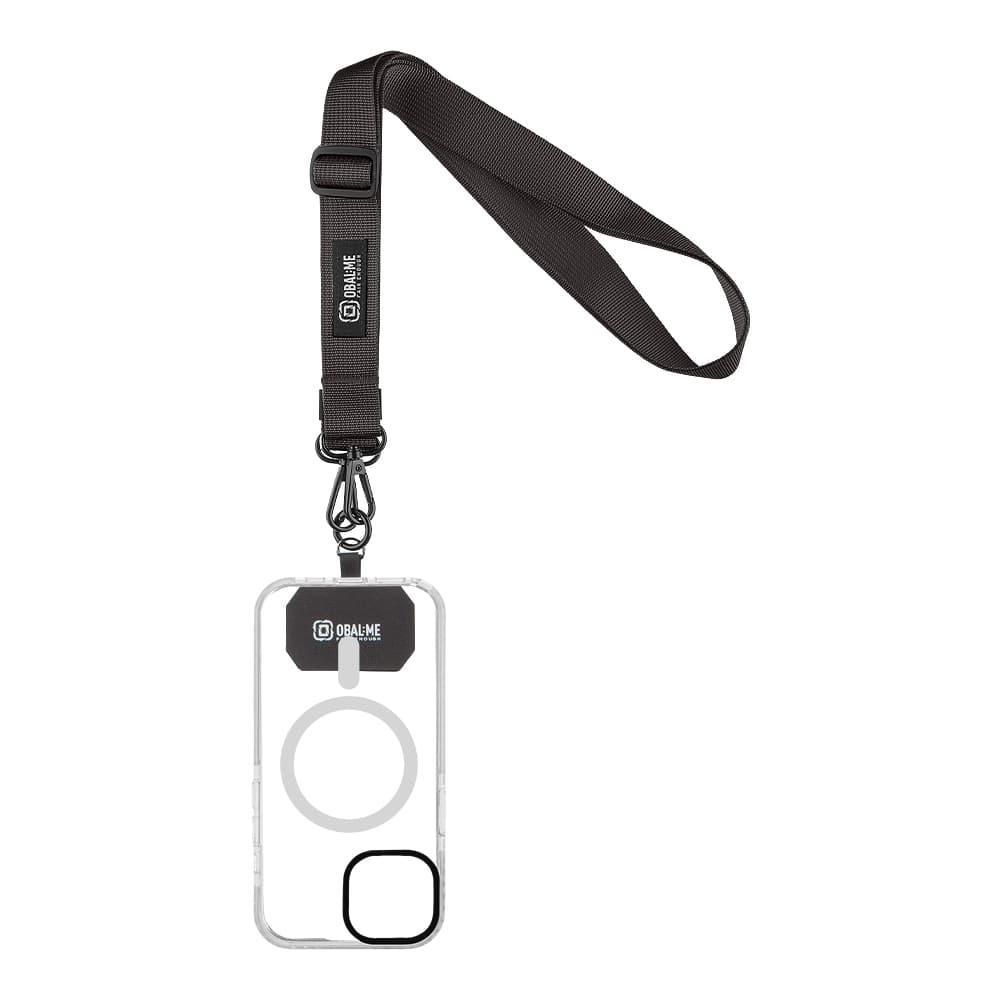 Popruh OBAL:ME NeckTag Ribbon na Telefon Black - náhled 2