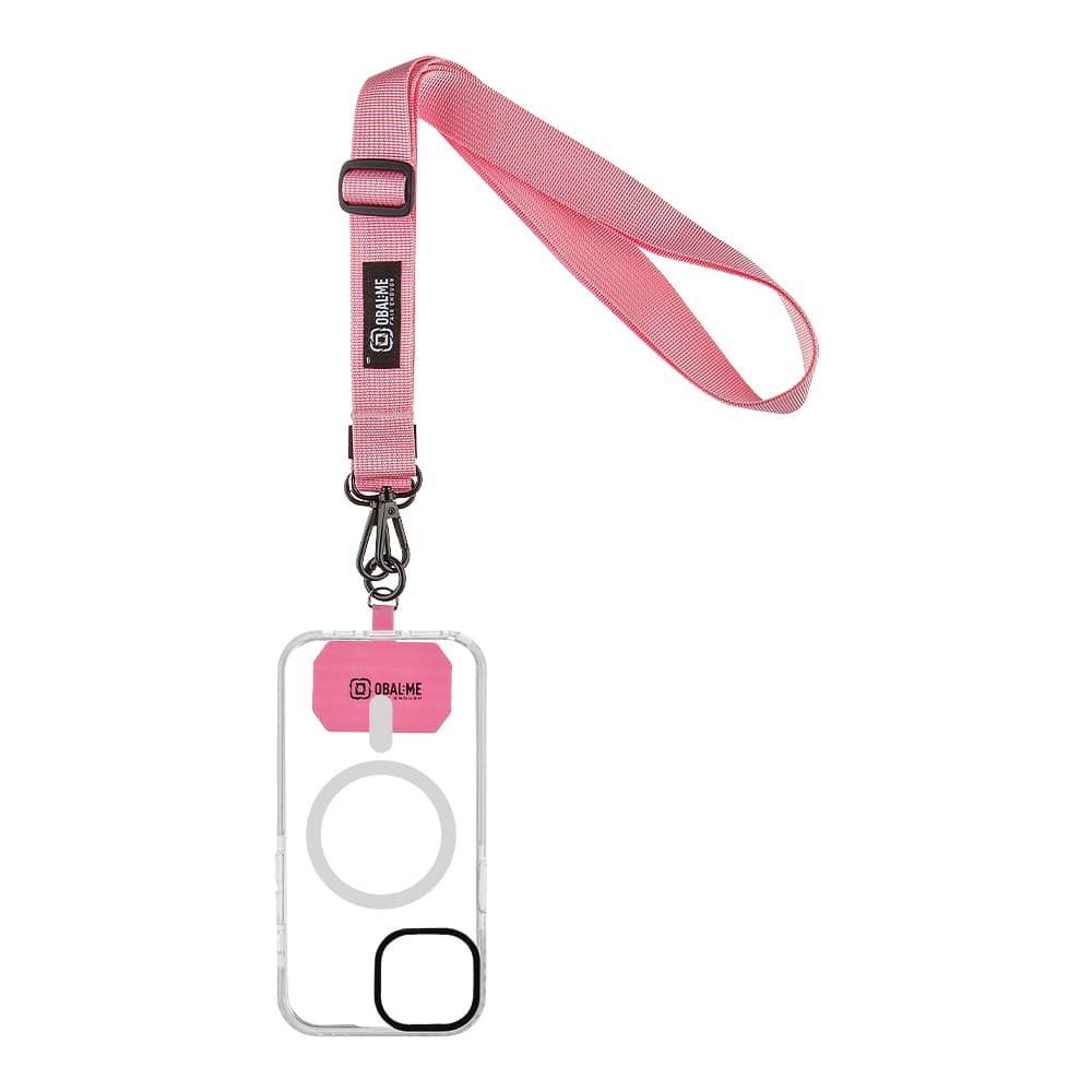 Popruh OBAL:ME NeckTag Ribbon na Telefon Pink - náhled 2