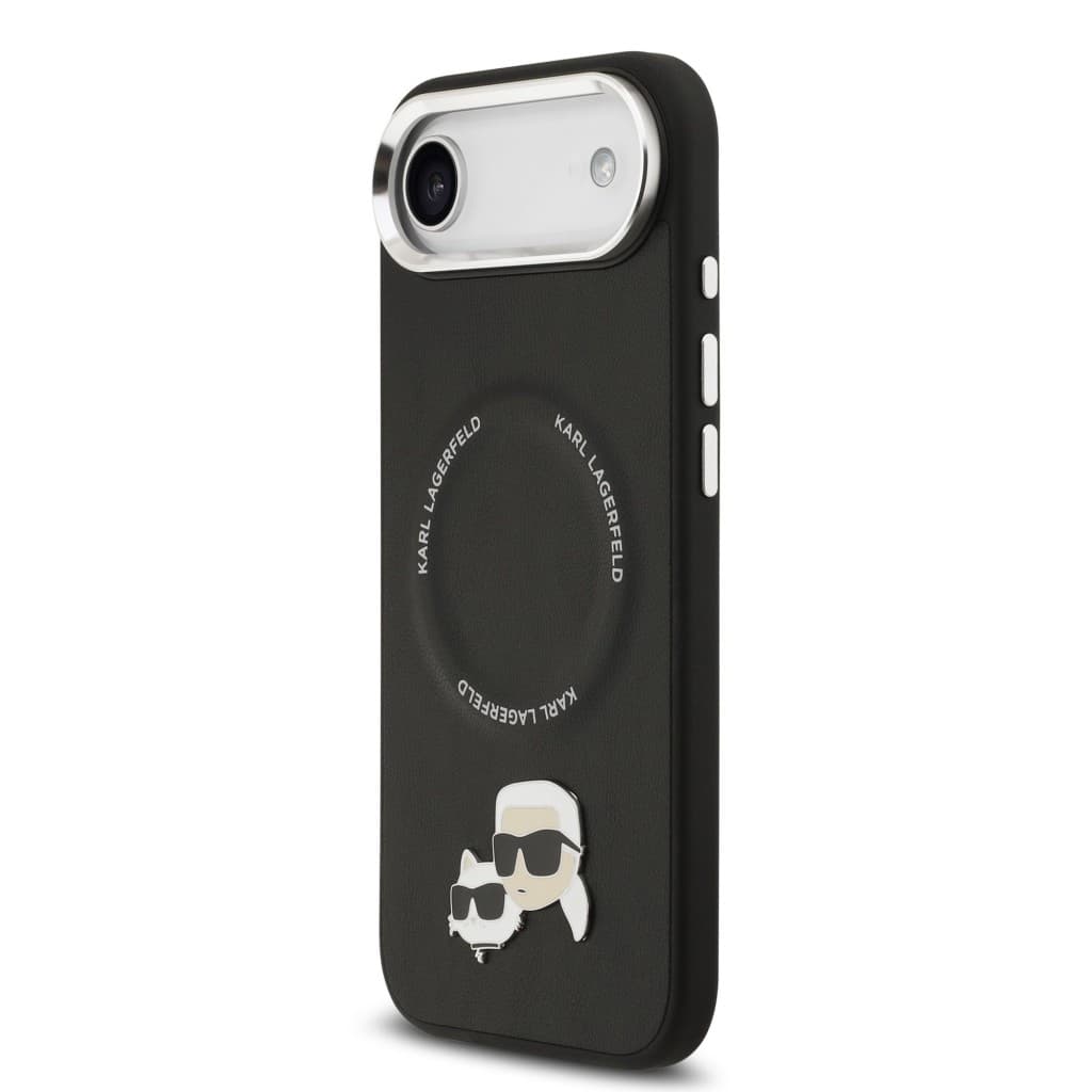 Zadní kryt Karl Lagerfeld PU Karl and Choupette Heads Pins MagSafe pro iPhone Air Black - náhled 2