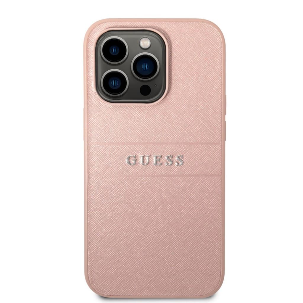 Guess PU Leather Saffiano Zadní Kryt pro iPhone 14 Pro Max Pink - náhled 2