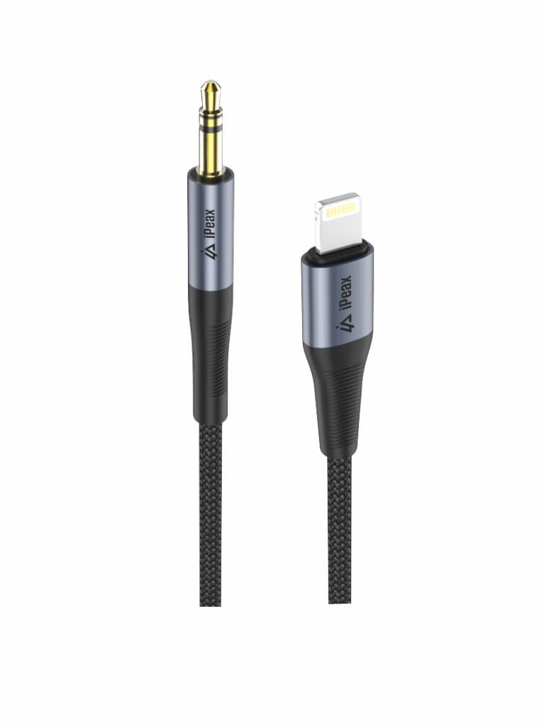 Adaptér iPeax Lightning - 3,5 mm jack 1,5 m černý - náhled 2