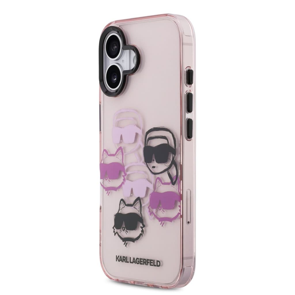 Zadní kryt Karl Lagerfeld IML Multi K&amp;CH Heads pro iPhone 17 Pink - náhled 2