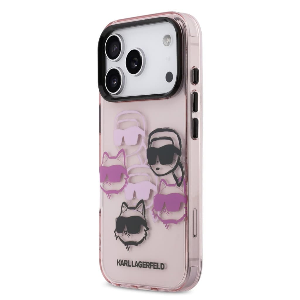 Zadní kryt Karl Lagerfeld IML Multi K&amp;CH Heads pro iPhone 17 Pro Pink - náhled 2