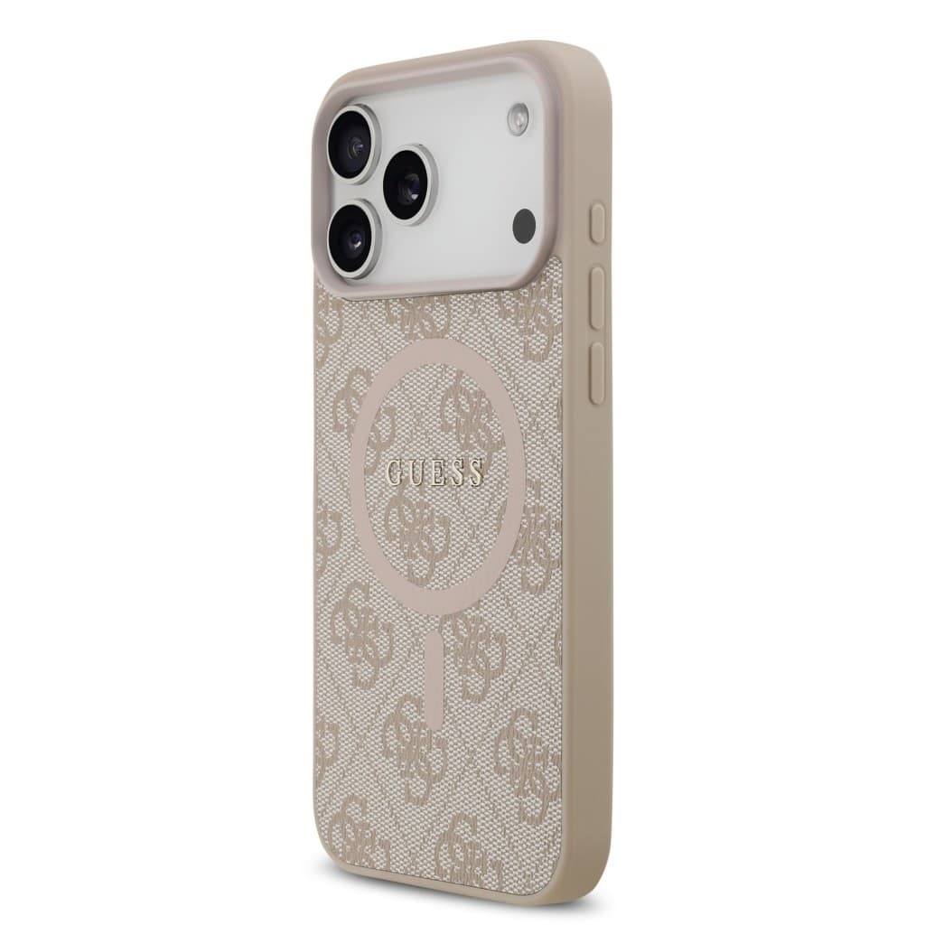 Zadní kryt Guess PU Leather 4G Colored Ring MagSafe pro iPhone 17 Pro Max Pink - náhled 2