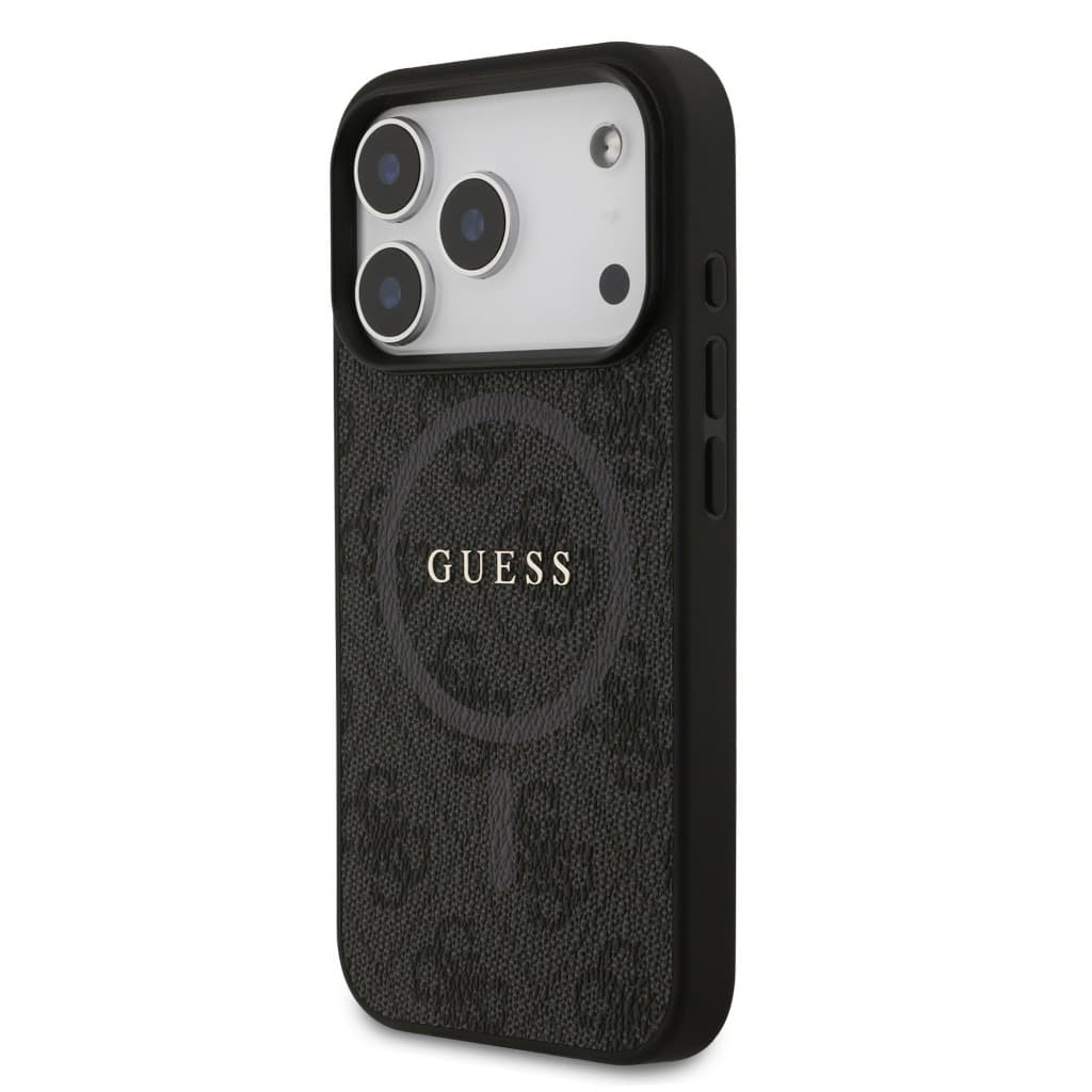 Zadní kryt Guess PU Leather 4G Colored Ring MagSafe pro iPhone 17 Pro Black - náhled 2