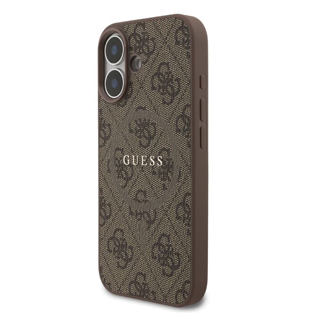 Zadní kryt Guess PU Leather 4G Colored Ring MagSafe pro iPhone 17 Brown - náhled 2