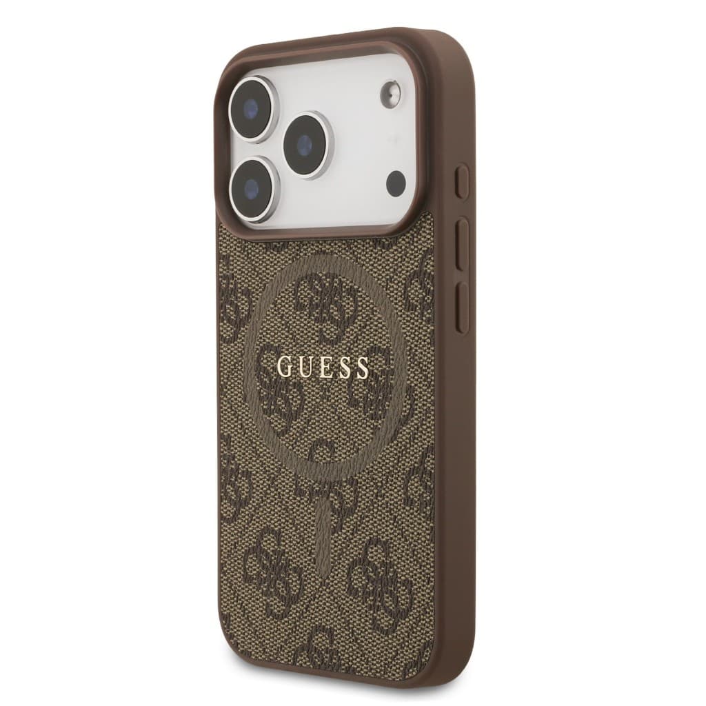 Zadní kryt Guess PU Leather 4G Colored Ring MagSafe pro iPhone 17 Pro Brown - náhled 2